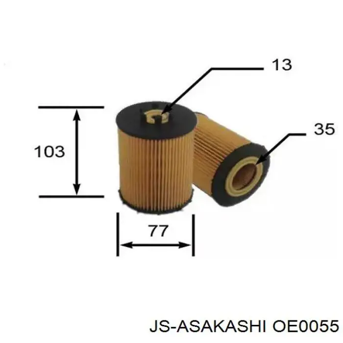 OE0055 JS Asakashi масляный фильтр