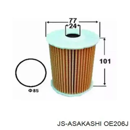 OE206J JS Asakashi Масляный фильтр двигателя