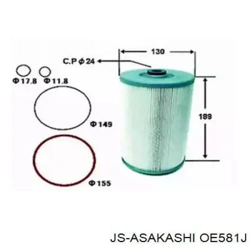 Фильтр масляный JS ASAKASHI OE581J