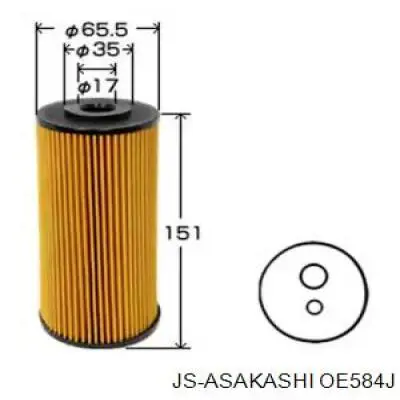OE584J JS Asakashi масляный фильтр