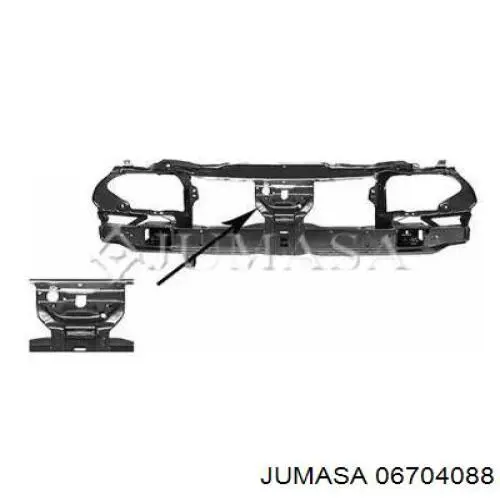 Suporte do radiador montado (painel de montagem de fixação das luzes) Renault Scenic I JA0, JA1, FA0