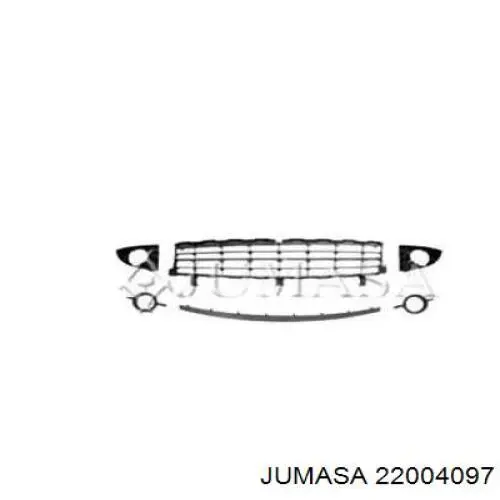 Решетка бампера переднего центральная 22004097 Jumasa