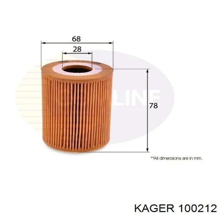 Масляный фильтр 100212 Kager