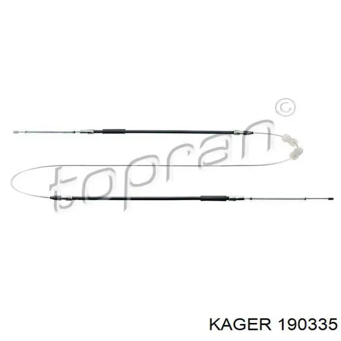 190335 Kager трос ручного тормоза задний левый