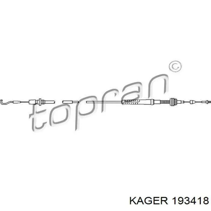 193418 Kager трос/тяга газа (акселератора)