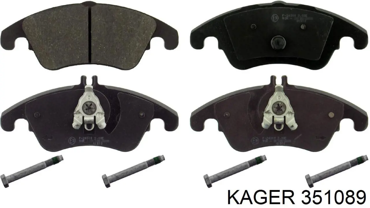 351089 Kager колодки тормозные передние дисковые