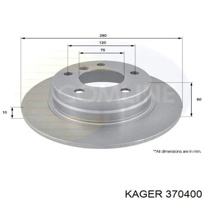 37-0400 Kager диск тормозной задний
