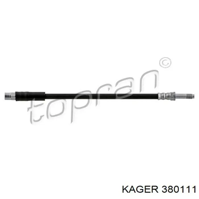 Tubo flexible de frenos trasero 380111 Kager