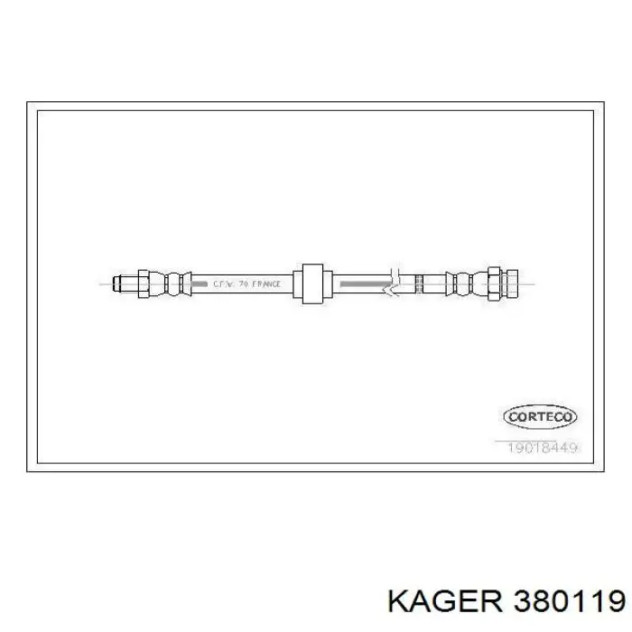 380119 Kager шланг тормозной передний