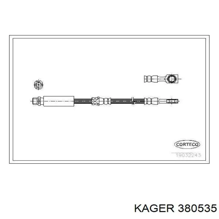 Шланг тормозной передний 380535 Kager