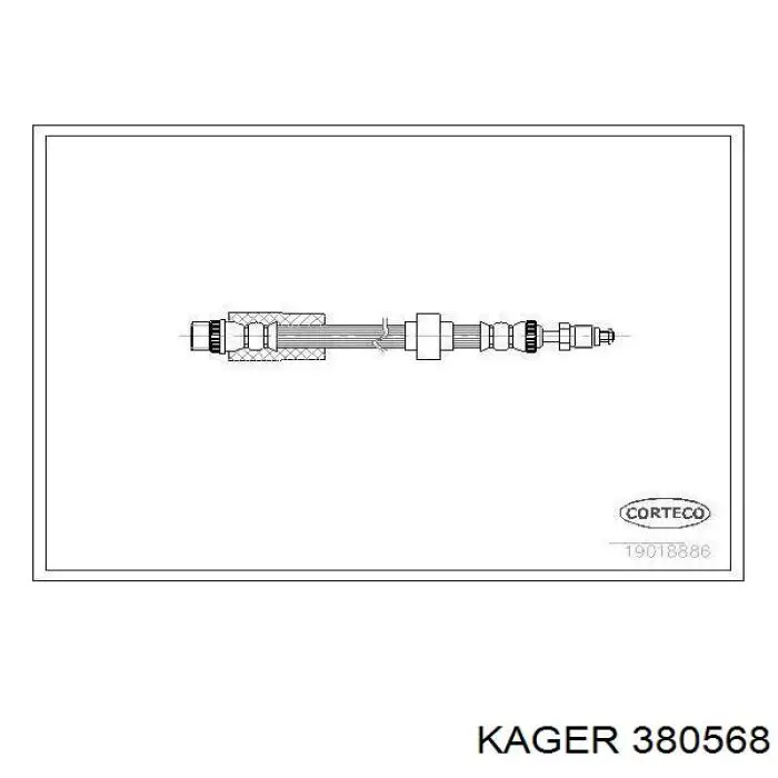 Шланг тормозной передний FT3258 K&K