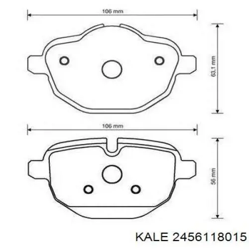 Задние тормозные колодки 2456118015 Kale