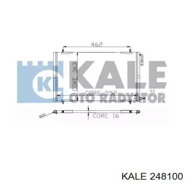 Радиатор кондиционера 248100 Kale