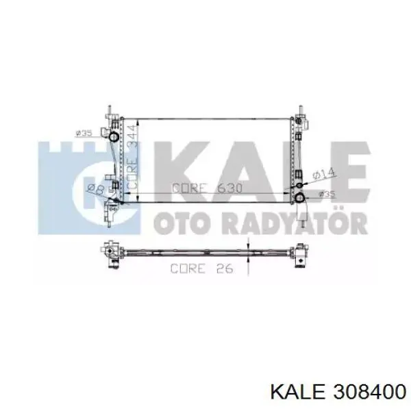 308400 Kale radiador de esfriamento de motor