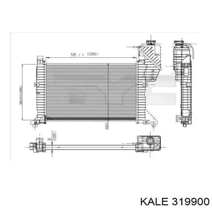 Радиатор охлаждения двигателя Kale 319900 цена, от 148.16 USD