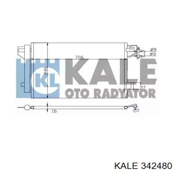 Радиатор кондиционера 342480 Kale