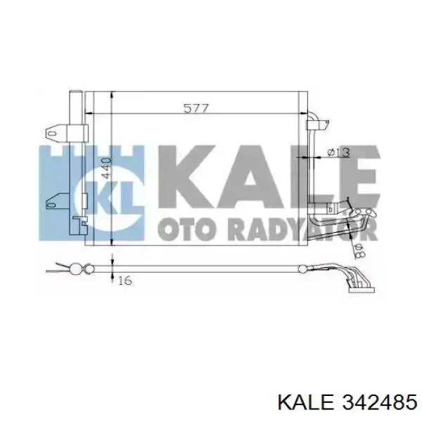 Радиатор кондиционера 342485 Kale