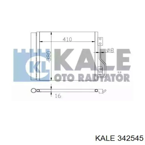 Радиатор кондиционера 342545 Kale