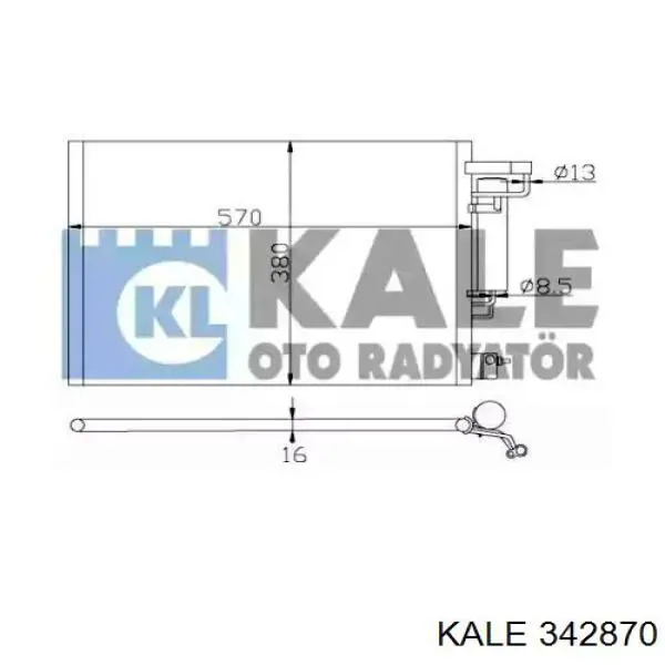 Радиатор кондиционера 342870 Kale