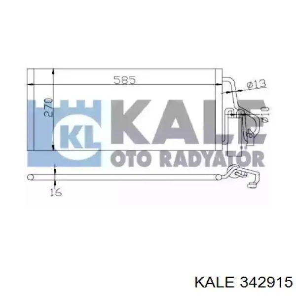 Радиатор кондиционера 342915 Kale