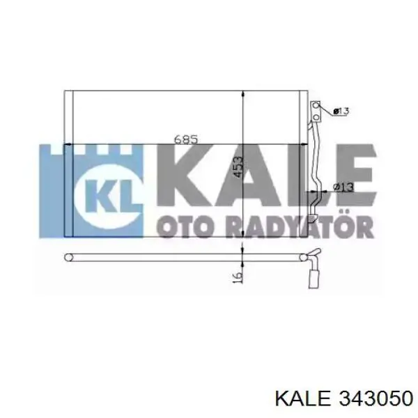 Радиатор кондиционера 343050 Kale