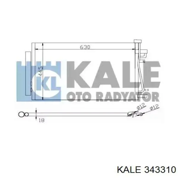 Радиатор кондиционера 343310 Kale