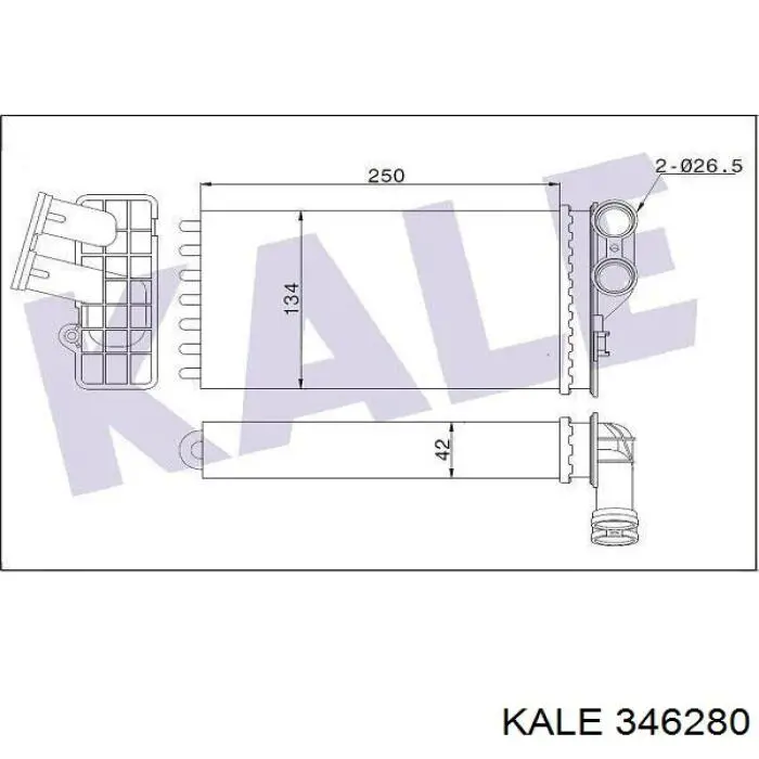 Радиатор печки 346280 Kale