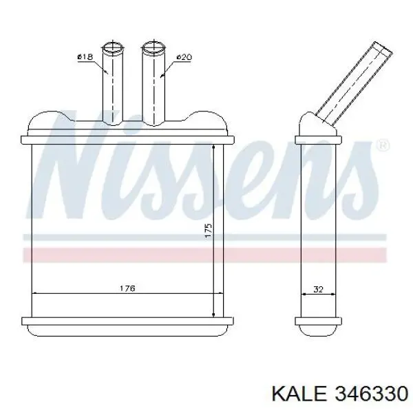 Радиатор печки 346330 Kale