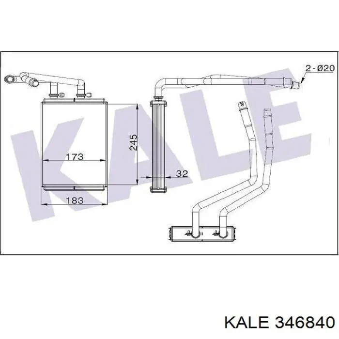 Радиатор печки 346840 Kale