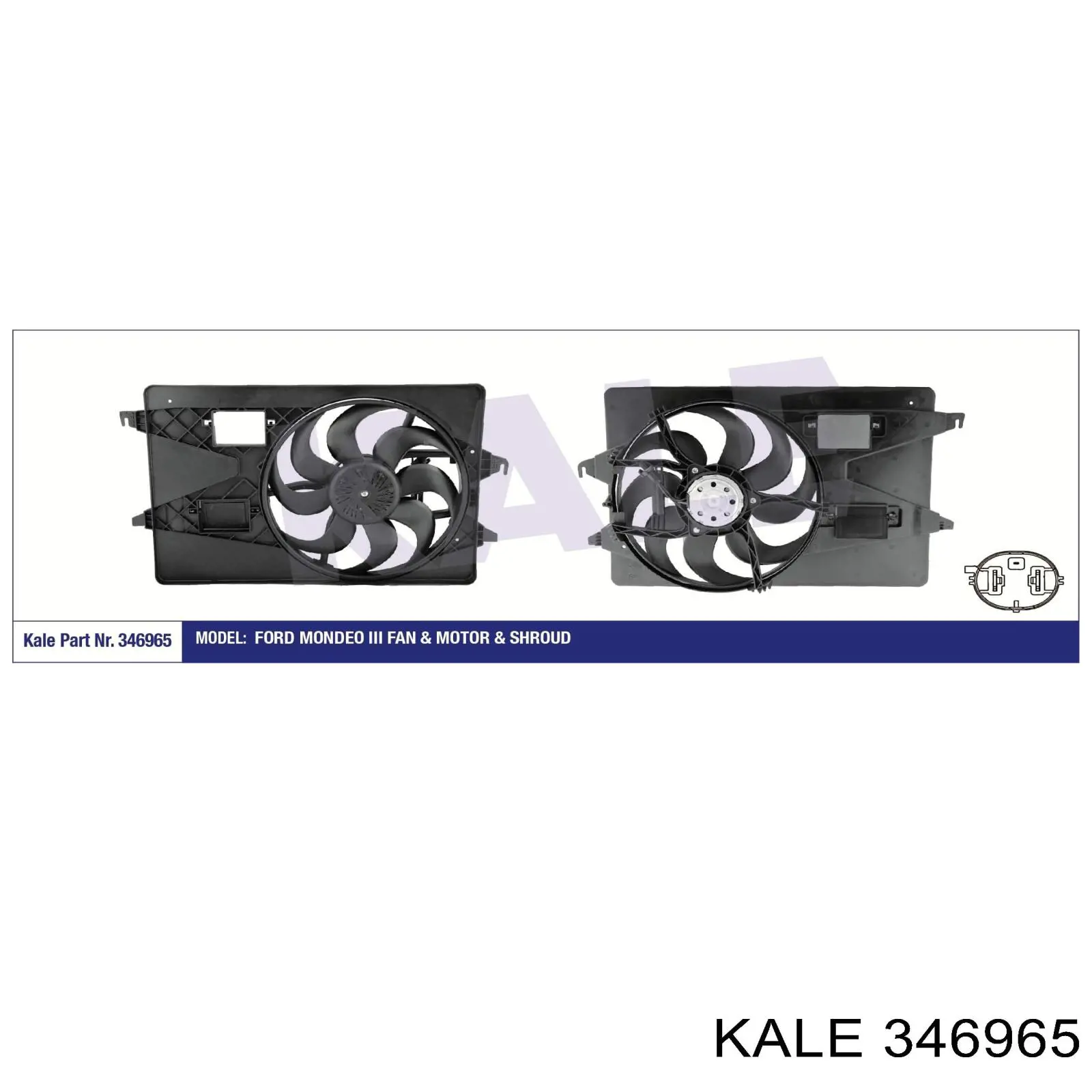 346965 Kale диффузор радиатора охлаждения, в сборе с мотором и крыльчаткой