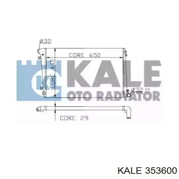 353600 Kale radiador de esfriamento de motor