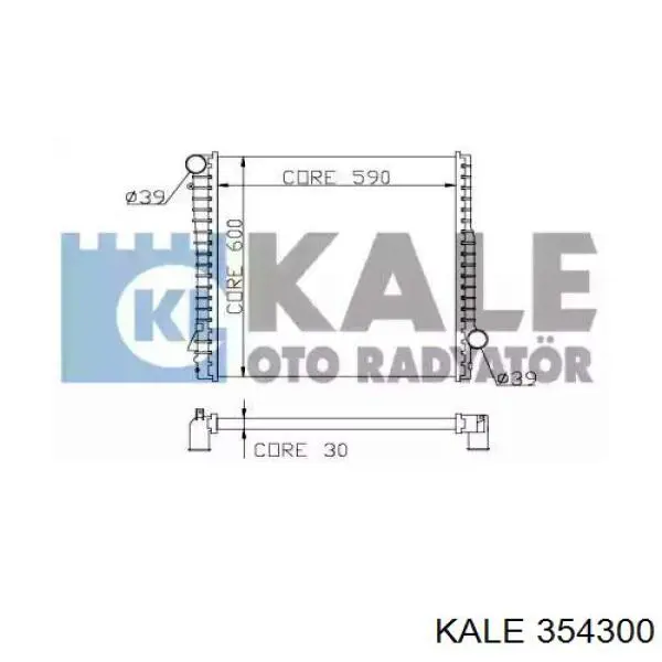 354300 Kale radiador de esfriamento de motor