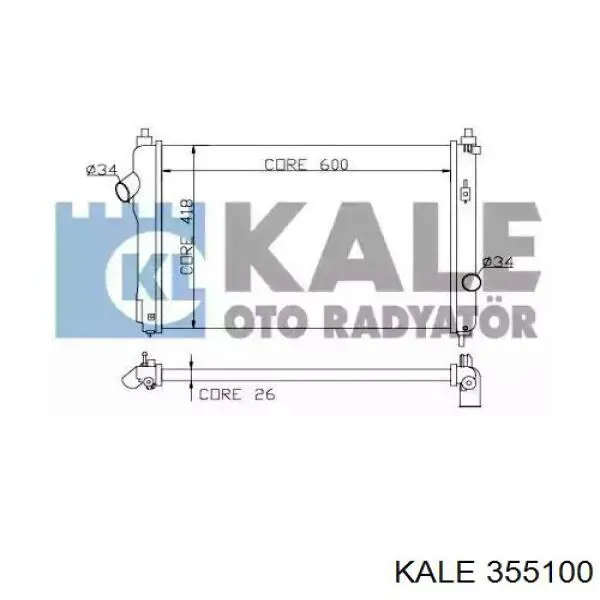 355100 Kale radiador de esfriamento de motor