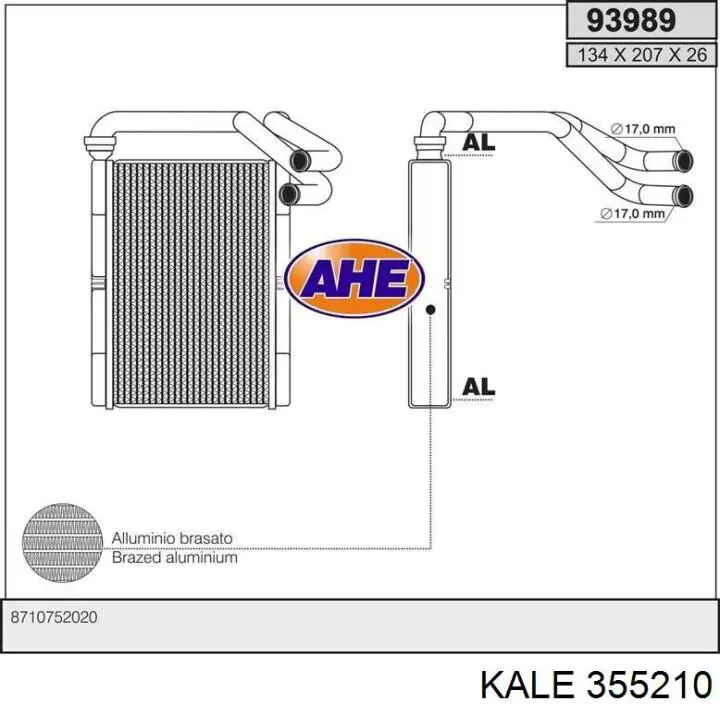 Радиатор печки (отопителя) Kale 355210 цена, от 49.30 USD