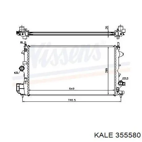 Radiador refrigeración del motor 355580 Kale