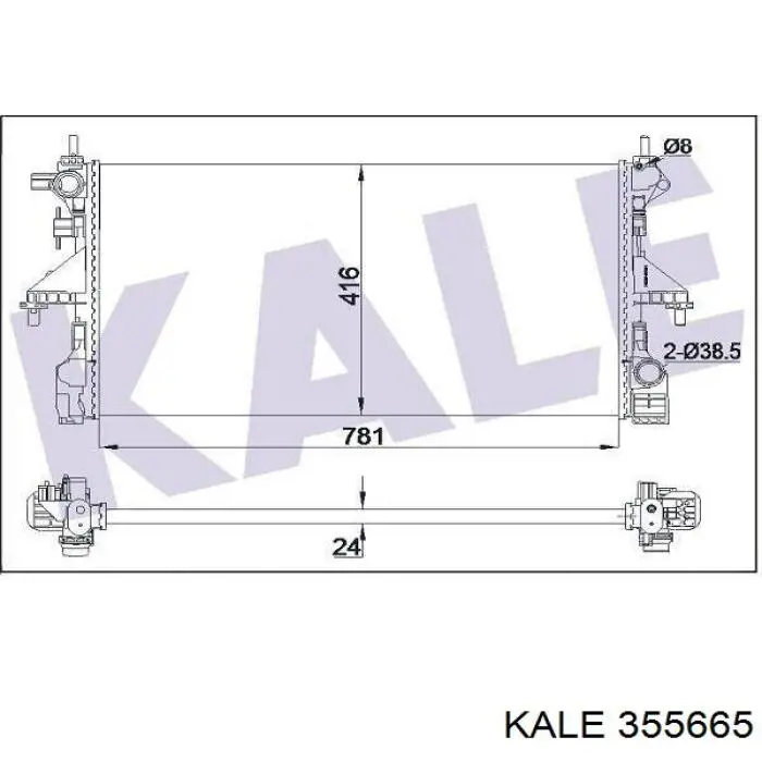 355665 Kale radiador de esfriamento de motor