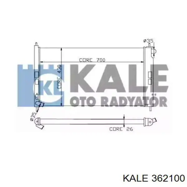 362100 Kale radiador de esfriamento de motor