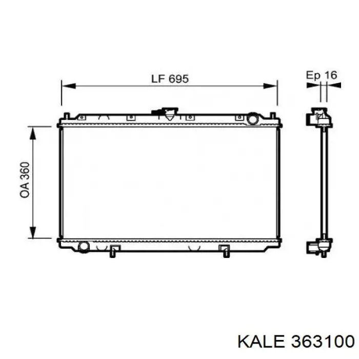 Радиатор охлаждения двигателя Kale 363100 цена, от 77.46 USD