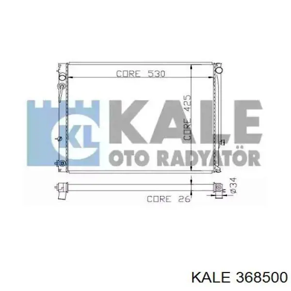 Radiador refrigeración del motor 368500 Kale