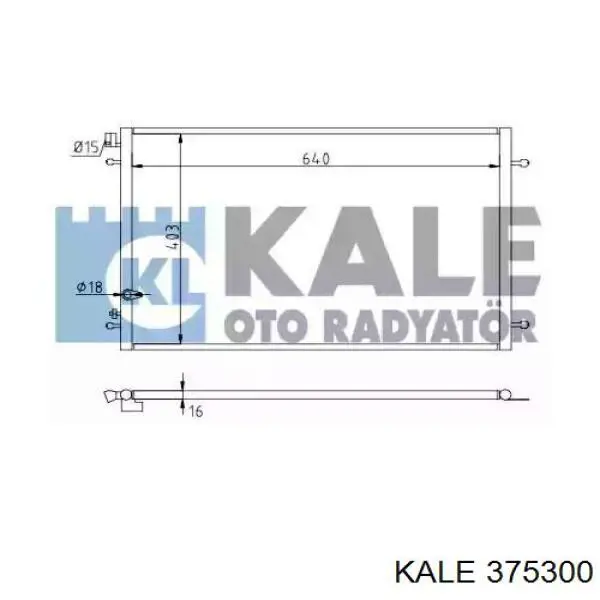 Радиатор кондиционера 375300 Kale