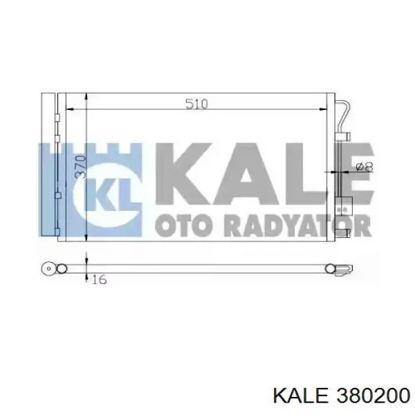 Радиатор кондиционера 380200 Kale