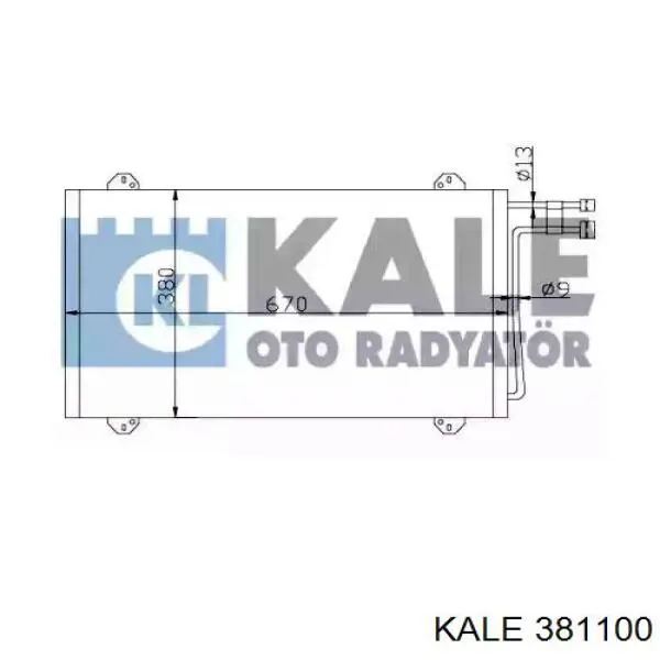 Радиатор кондиционера 381100 Kale