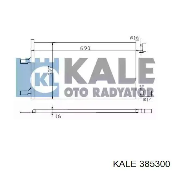 Радиатор кондиционера 385300 Kale