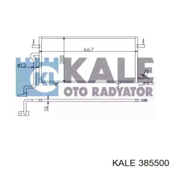 Радиатор кондиционера 385500 Kale