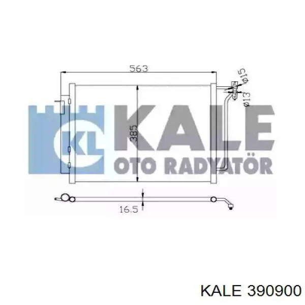 Радиатор кондиционера 390900 Kale