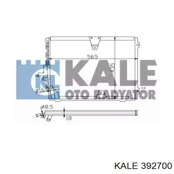 Радиатор кондиционера 392700 Kale