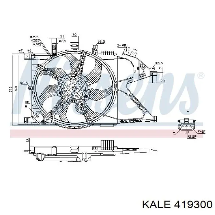 419300 Kale диффузор радиатора охлаждения, в сборе с мотором и крыльчаткой