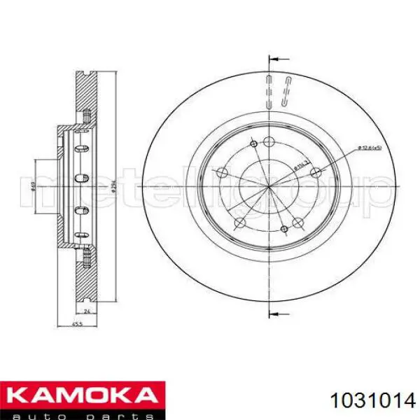 1031014 Kamoka Диск тормозной передний