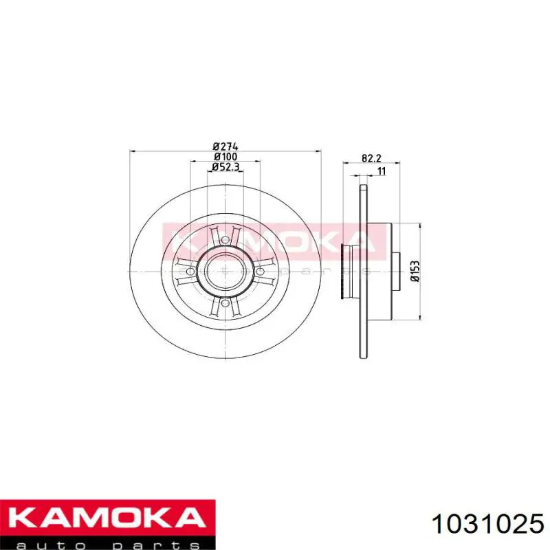 Купить 1031025 Kamoka Диск тормозной задний