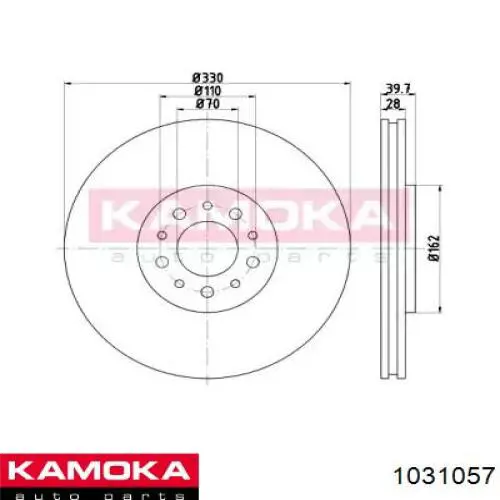 1031057 Kamoka диск тормозной передний